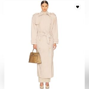 Helsa Suede Trench Coat in Clay Elegant Cream Trench Coat